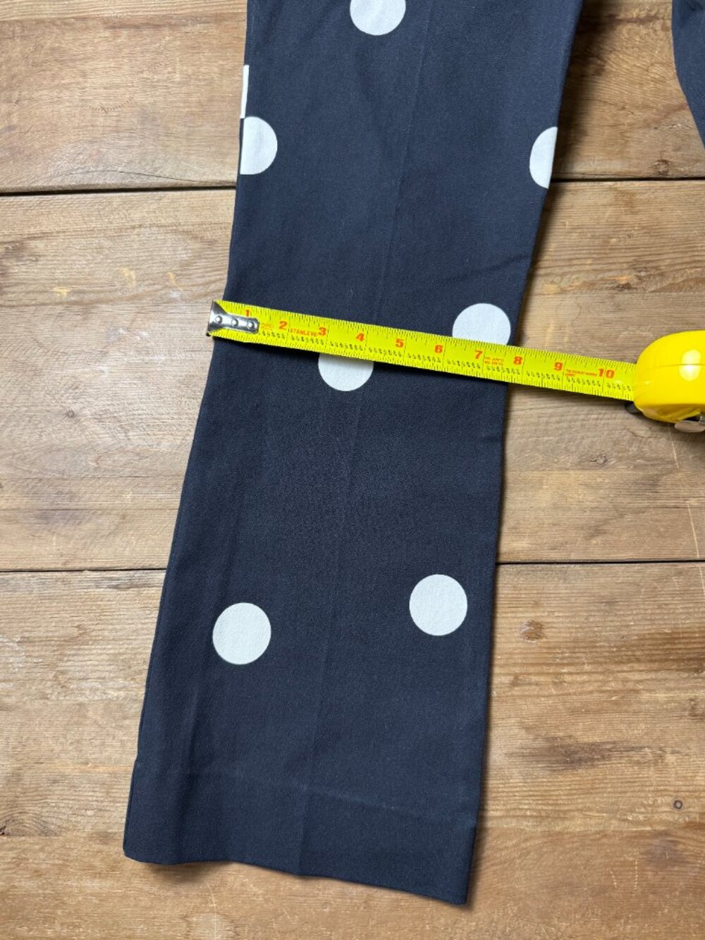 Derek Lam 10 Crosby | Size 8 | Cropped Flare Pants in Black and Ivory Polka Dot - Picture 10 of 15